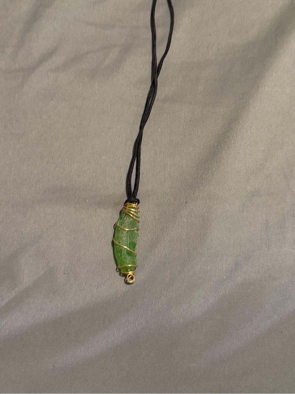 Handcrafted Jade Wire-Wrapped Pendant Necklace